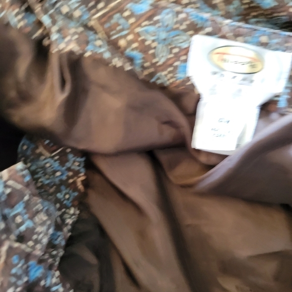 Talbots Woman Tailored Fit Silk Linen Blend Printed Pants Plus Size 14W Brown - Picture 4 of 14